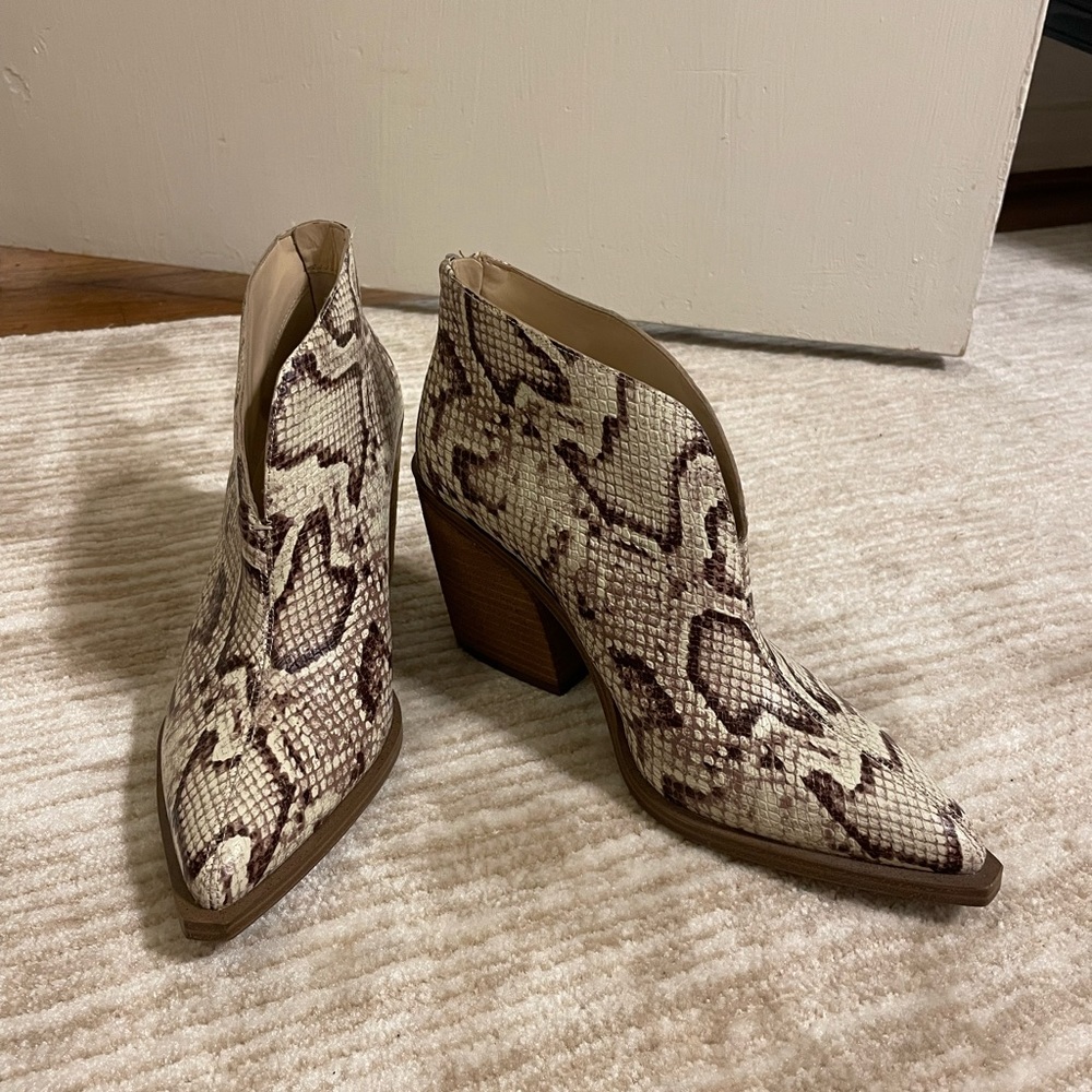 Vince Camuto Snake Ankle Booties